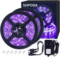 🎉 33ft led black light strip kit: 600 units, 385nm-400nm, 12v flexible blacklight fixtures - perfect for indoor, birthday, wedding, dark party logo