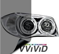 optimized vvivid extra-wide headlight taillight vinyl tint wrap roll (light smoke 16&quot; x 48&quot; 2-roll pack) logo