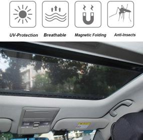 img 3 attached to 🚗 Premium Magnetic Car Sunroof Sun Shade: Breathable Mesh for Camping, Quick Install, UV Sun Protection - Ideal for Parking on Trips