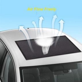 img 1 attached to 🚗 Premium Magnetic Car Sunroof Sun Shade: Breathable Mesh for Camping, Quick Install, UV Sun Protection - Ideal for Parking on Trips