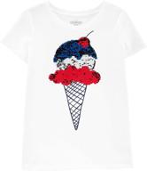 👕 футболка oshkosh b'gosh девочке малышке с пайетками на короткие рукава - блестящая мода для стильных детей логотип