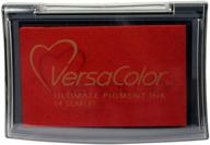 🔴 long-lasting tsukineko versascolor scarlet ink pad, 4 x 4 cm - vibrant and versatile! logo