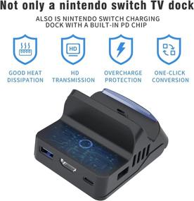 img 1 attached to Portable Nintendo Switch Dock with 4K HDMI & USB Ports - Travel-friendly Charging & Replacement Docking Station for Nintendo Switch