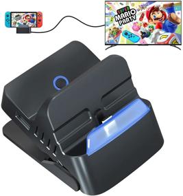 img 4 attached to Portable Nintendo Switch Dock with 4K HDMI & USB Ports - Travel-friendly Charging & Replacement Docking Station for Nintendo Switch