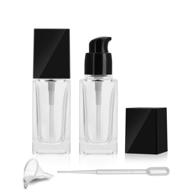 refillable cosmetic vials with pipette - essential travel accessories for foundation logo