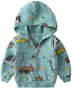 img 4 attached to 👕 Cute Cartoon Zip Up Hoodies for Little Boys in Mud Kingdom Outerwear Jacket