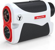 anyork golf rangefinder 6x laser range finder 1500 yard with slope on/off, flag-lock tech with vibration, continuous scan support, free battery, red/white/black color (upgraded) logo