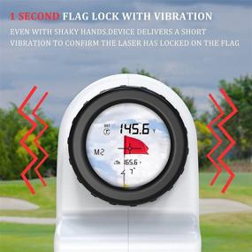 img 1 attached to Anyork Golf Rangefinder 6X Laser Range Finder 1500 Yard with Slope On/Off, Flag-Lock Tech with Vibration, Continuous Scan Support, Free Battery, Red/White/Black Color (Upgraded)