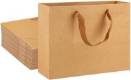 🎁 kraft gift wrap bags, eusoar 25pcs - versatile kraft paper bags with ribbon handles - perfect for parties, retail, and weddings! logo