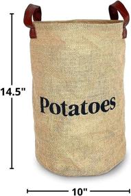 img 3 attached to 🧺 Rustic Farmhouse Pantry Storage Baskets: Lined Burlap with Handles, Set of 2 - Organize Potatoes and Onions, Kitchen Decor, 2 Pack