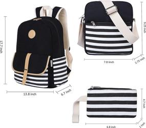 img 1 attached to BLUBOON Canvas Backpack Bookbags Shoulder: The Perfect Carry-All Companion for Style and Function