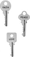 🔑 jgfinds faith peace love key charms - inspirational message collection, 54 pack (1" - silver tone, 18 of each) logo