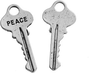 img 2 attached to 🔑 JGFinds Faith Peace Love Key Charms - Inspirational Message Collection, 54 Pack (1" - Silver Tone, 18 of Each)