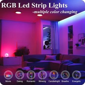 img 3 attached to 🛌 Enhance Your Bedroom Ambiance with 16.4ft LED Strip Lights: RGB Color Changing, Mood Lighting for Bedroom, TV and Gaming Room Decoration - SMD 5050