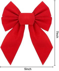 img 3 attached to 🎁 16 Pack of Red Velvet Christmas Bows 5 X 7 Inches - Ideal for Christmas Wreaths, Trees, Garland, Windows, Large Gifts - Indoor/Outdoor Holiday Decorations