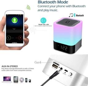 img 2 attached to 🌙 Enhance Your Room Decor with Aisuo Night Light: 5 in 1 Bedside Lamp, Bluetooth Speaker, Digital Calendar Alarm Clock & More!