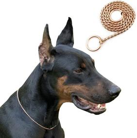 img 4 attached to Metal Snake Chain Dog Choke Collar by Cilkus - Puppy Pet Show Slip Collar for Training & Walking (4mm45cm/18, Rose Gold)