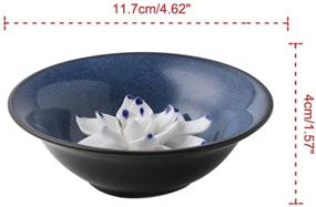 img 3 attached to Ceramic Incense Holder for Sticks - Handcrafted Bowl Ash Catcher Tray with Lotus Coil Design, 4.62 Inch, Dark Blue