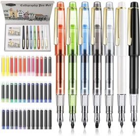 img 4 attached to 🖋️ GCQUILL Calligraphy Set Fountain Pens 7 Size Nibs + 36 Ink Cartridges - Complete Learning Kit for Beginners - Ideal for Calligraphy Lettering - Easy to Use - F736