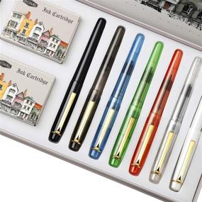 img 1 attached to 🖋️ GCQUILL Calligraphy Set Fountain Pens 7 Size Nibs + 36 Ink Cartridges - Complete Learning Kit for Beginners - Ideal for Calligraphy Lettering - Easy to Use - F736