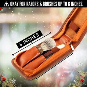 img 2 attached to ✈️ Brown Travel Razor Case - Elegant Safety, Straight, and Disposable Razor Case for Razor & Brush, Maintains Cleanliness, Travel Stylishly, Ideal Gift