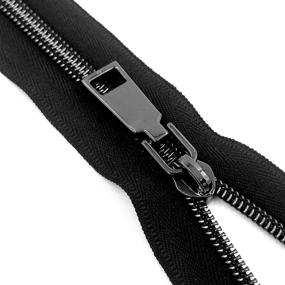 img 2 attached to 🧵 SBest Nylon Zippers #5 - 10 Yards Sewing Zippers Bulk with 20PCS Slider - Long Zippers for Tailor Sewing Crafts Bag - Gunmetal Teeth Black Tape