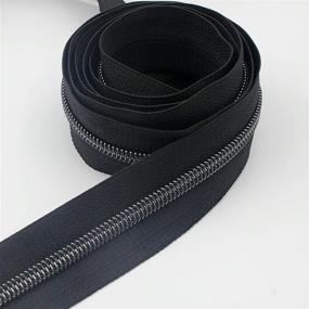 img 1 attached to 🧵 SBest Nylon Zippers #5 - 10 Yards Sewing Zippers Bulk with 20PCS Slider - Long Zippers for Tailor Sewing Crafts Bag - Gunmetal Teeth Black Tape