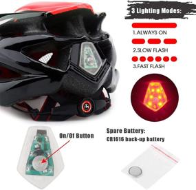 img 3 attached to 🚲 Enhanced Safety and Convenience: Basecamp Specialized Bike Helmet with LED Light, Removable Visor, and Portable Bag - Adjustable Cycling Helmet for Adult Men & Women - Road & Mountain