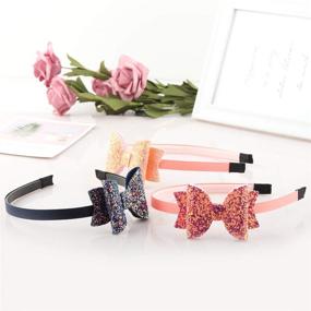 img 3 attached to 🎀 XIMA Girls Sequin Glitter Bow Headbands Pack of 12 - Cute Hair Accessories for Children, Perfect Back to School Hair Bands