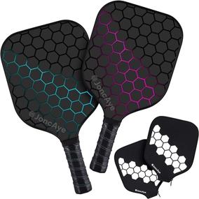 img 4 attached to 🏓 JoncAye Pickleball Paddles Set of 2 with Paddle Covers - Fiberglass Pickleball Set for Outdoor and Indoor Play - Lightweight Pickle Ball Raquette Set with Bonus Covers - Ideal Pickleball Gifts