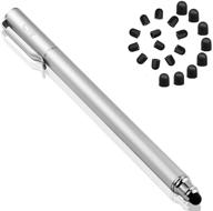 🖊️ bargains depot 2-in-1 silver stylus touch screen pen for iphone, ipad, ipod, tablet, galaxy and more with 20pcs rubber tips logo