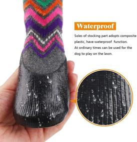 img 1 attached to 🐾 GLE2016 Waterproof Dog Socks Boots Shoes for Non-Slip Soles - Adjustable Paw Protectors for Indoor and Outdoor Use