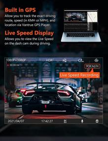 img 1 attached to 🎥 Vantrue S1 Автомобильная видеокамера с записью в 4K, встроенным GPS и скоростью, двойными камерами 1080P спереди и сзади, 24/7 Режимом парковки, ночным видением Sony, одиночной камерой спереди 60 кадров в секунду, конденсатором, G-сенсором, поддерживает до 256 ГБ максимальной памяти для грузовых автомобилей.
