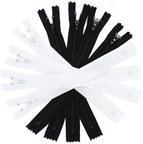 img 3 attached to 👗 Pack of 12 YKK #3 Skirt & Dress Zippers, 10" Length, 6 Black and 6 White - Ideal for Apparel, Pouches, Sewing & Craft Projects