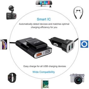 img 3 attached to OKiT Car Charger: High-Speed 4-Port USB Multi-Port QC3.0 Rapid Charger for Android/iOS Smartphones & USB Devices