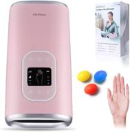 🤲 electric hand massager machine with heat - cordless compression air pressure point therapy massager for arthritis, carpal tunnel, pain relief - hand, wrist, palm, and finger massager in pink logo