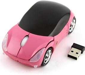 img 3 attached to USBkingdom 2.4GHz Pink Wireless Mouse: Cool 3D Sport Car Shape | Ergonomic Optical Mice for PC Laptop, Kids, Girls, Small Hands – USB Receiver Included