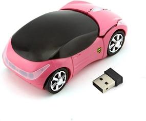 img 2 attached to USBkingdom 2.4GHz Pink Wireless Mouse: Cool 3D Sport Car Shape | Ergonomic Optical Mice for PC Laptop, Kids, Girls, Small Hands – USB Receiver Included