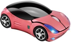img 4 attached to USBkingdom 2.4GHz Pink Wireless Mouse: Cool 3D Sport Car Shape | Ergonomic Optical Mice for PC Laptop, Kids, Girls, Small Hands – USB Receiver Included