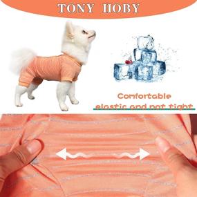 img 2 attached to 🐶 TONY HOBY Dog Pajamas, Breathable Lightweight T-Shirt Onesies with 4 Legs, Recovery Suit for Small-Medium Girl Dogs (Orange, XL)