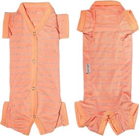 img 4 attached to 🐶 TONY HOBY Dog Pajamas, Breathable Lightweight T-Shirt Onesies with 4 Legs, Recovery Suit for Small-Medium Girl Dogs (Orange, XL)