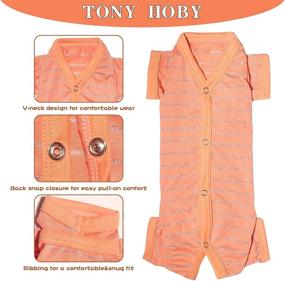 img 1 attached to 🐶 TONY HOBY Dog Pajamas, Breathable Lightweight T-Shirt Onesies with 4 Legs, Recovery Suit for Small-Medium Girl Dogs (Orange, XL)