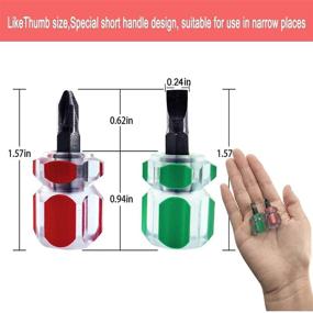 img 1 attached to Mini Ultra Short Sewing Machine Screwdriver Set for Needle Plate Repair - Ideal for Tight Spaces - Includes Flat Head and Phillips Head (2 pcs)