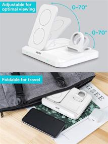 img 2 attached to 🔌 Convenient 3-in-1 Wireless Charging Station for iWatch, AirPods, and iPhone - Compatible with iPhone 12/11/X/Xs/XR/8, Galaxy S20/Note 10/S10