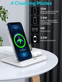 img 3 attached to 🔌 Convenient 3-in-1 Wireless Charging Station for iWatch, AirPods, and iPhone - Compatible with iPhone 12/11/X/Xs/XR/8, Galaxy S20/Note 10/S10