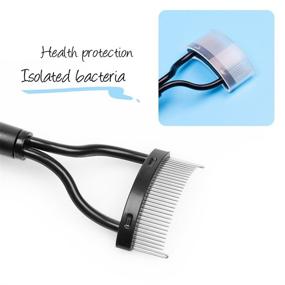 img 1 attached to 👁️ DUCare Eyelash Comb Eyebrow Brush: Precision Mascara Applicator with Arc Designed Definer and Comb Cover for Perfectly Separated Lashes and Defined Brows