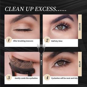 img 2 attached to 👁️ DUCare Eyelash Comb Eyebrow Brush: Precision Mascara Applicator with Arc Designed Definer and Comb Cover for Perfectly Separated Lashes and Defined Brows