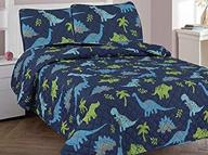 🦖 full size 3-piece printed kids bedspread/coverlet sets/quilt set (full, dinosaur) by goldenlinens logo