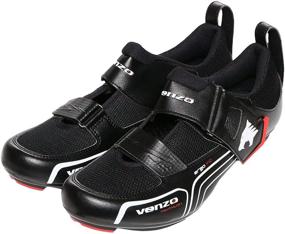 img 1 attached to 🚴 Venzo Men's Road Cycling Triathlon Shoes with Clipless Sealed Bearing Look Delta Compatible Pedals and Cleats - Compatible with Multiple Systems: Shimano SPD, SPD-SL, Look KEO, Delta ARC, Crankbrother System