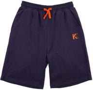 kid nation kids unisex 100% cotton navy pull-on shorts for boys and girls - xs size logo